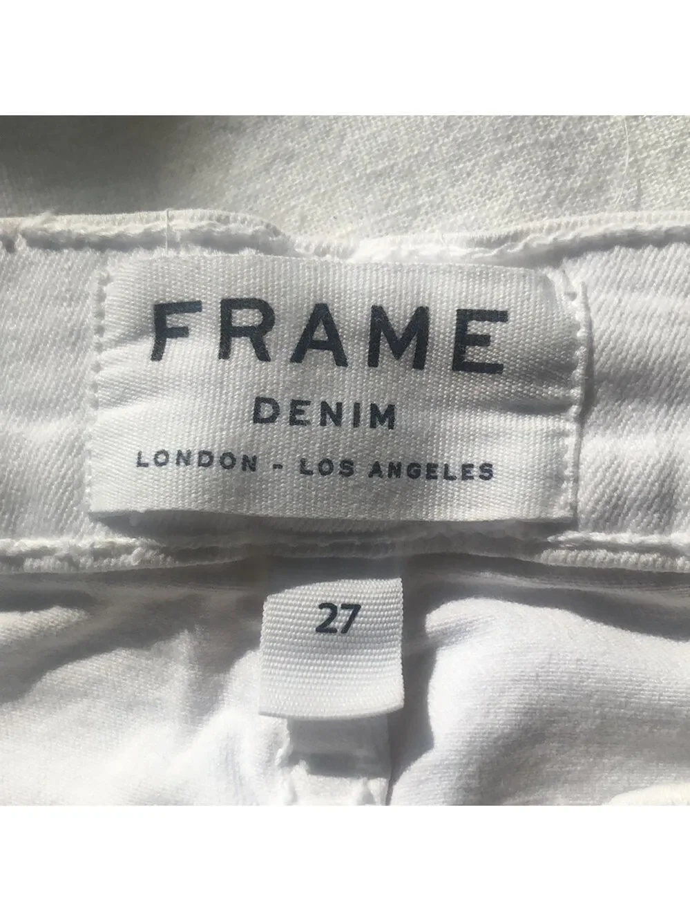 Le Skinny De Jeane Blanc White Distressed Jeans by Frame Denim Size 27